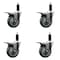 Service Caster 4'' Gray Poly Swivel 1-1/8'' Expanding Stem Caster Set Total Lock Brake, 4PK SCC-EXTTL20S414-PPUB-118-4 - alternate 1